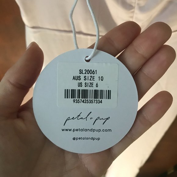 Petal & Pup Ariel Blush Satin Lace A-line Midi Tea Length Dress, NWT 6US - Picture 6 of 7